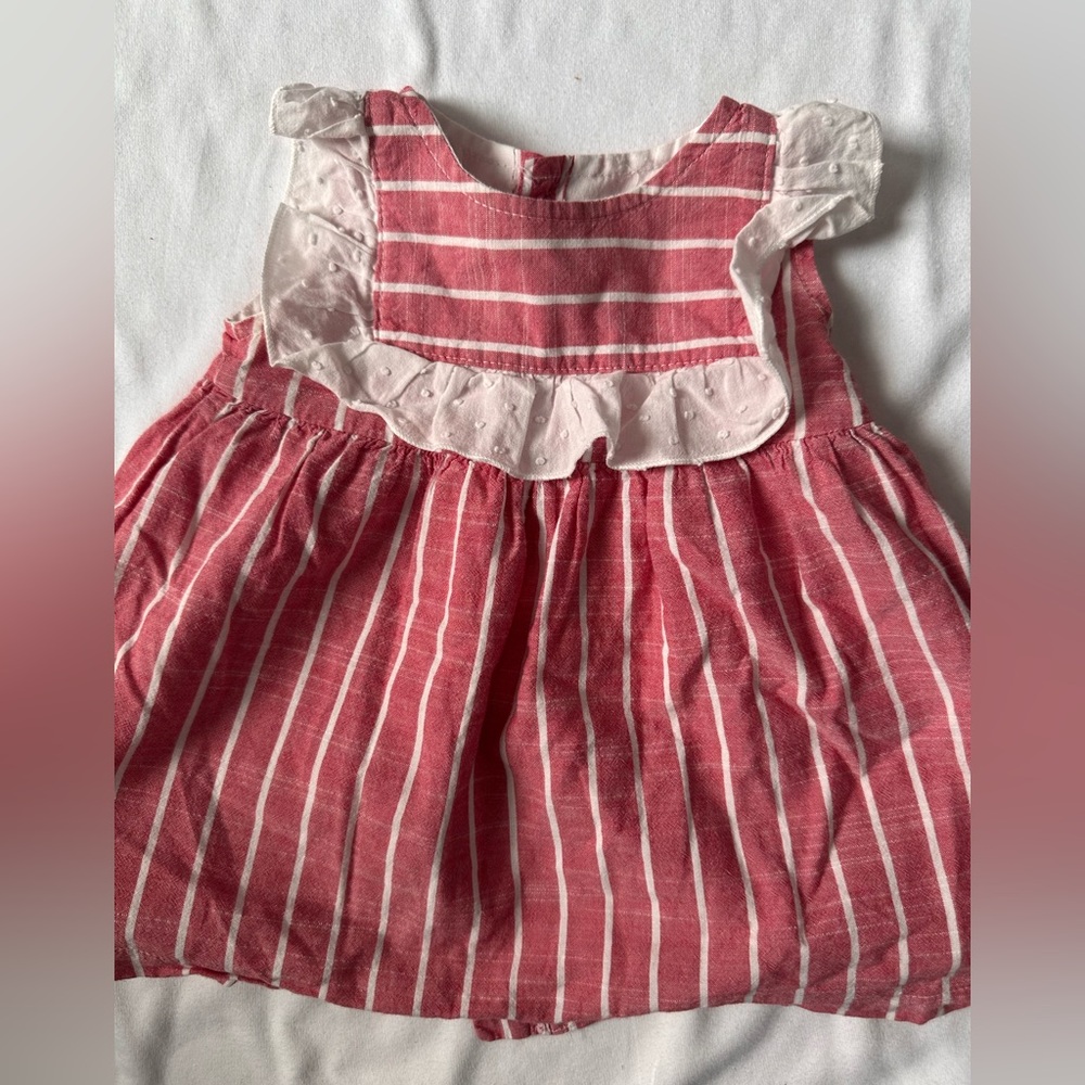 Striped Pink and White Kids Formal Dress
